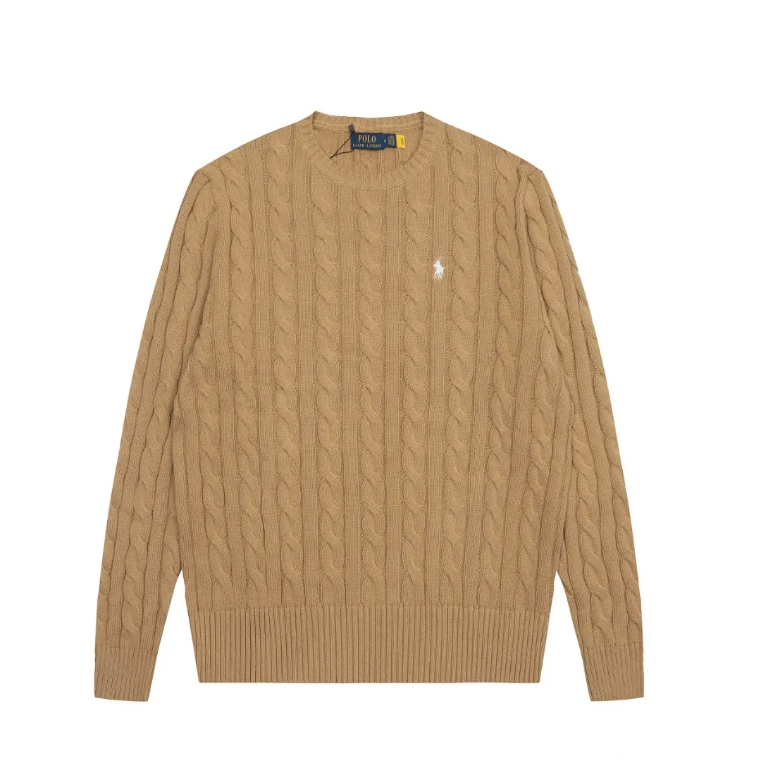 P200 RALPH LAUREN Ralph Lauren twelve-color classic small label embroidery round neck long-sleeved knitted sweater top, pure original high-density LOGO embroidery on the chest, original 1:1 customization of tag accessories. It is made of pure cotton yarn and multi-knitted, pure cotton is skin-friendly and comfortable, small braided round neck sweater with small label war horse embroidery🐎High quality. Follow the blogger to learn how to wear it! Let’s buy a Ralph Lauren cable sweater. It’s a super hard-to-find series after it became popular. It’s hard to find one on the official website. It’s simple and practical, has a lazy and loose feel, soft and delicate feel, and has a loose fit. Whether worn alone or layered, you can wear a simple one to create different styles of fashion!   Color: white, black, navy (white label), gray (white label), pink, red, khaki, blue, apricot, navy (red label), gray (black label), coffee Size: S M L XL